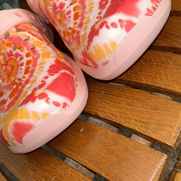 🐝NEW!🐝JOYBEES🌸Pink & Orange TIE DYE design CLOGS. Women’s 9🧡NWOT - Picture 9 of 10